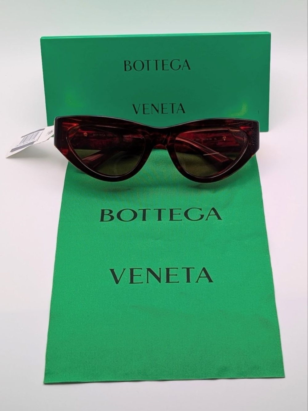 NWT Bottega Veneta Women's Cat-Eye Sunglasses in Tortoiseshell Orange Brown - Picture 7 of 13